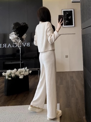 小香风休闲时尚气质高级感卫衣休闲阔腿裤两件套装女秋装穿搭洋气