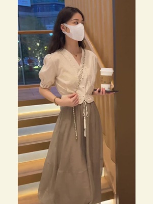 夏季新款裙子女小个子穿搭一整套高级感气质连衣裙半身裙两件套装