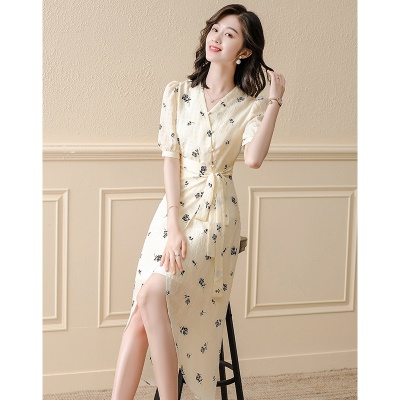 雪纺连衣裙女夏2025年夏天新款碎花御姐轻熟风气质显瘦超仙长裙子