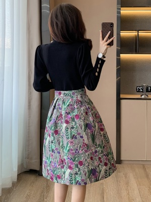 秋冬季新款a字裙女小香风针织连衣裙高级感国潮风新中式礼服气质