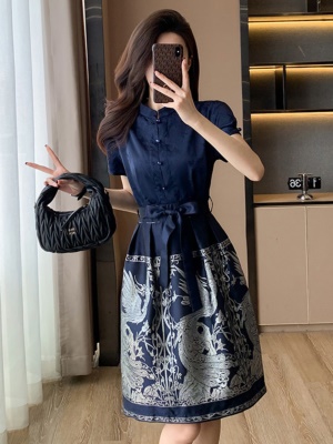 新中式汉服连衣裙子女夏季新款改良旗袍国风高端刺绣晚礼服马面裙