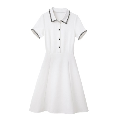 矮小个子短裙心机小黑裙连衣裙赫本风娃娃领小白裙修身显瘦A字裙