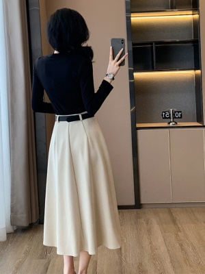 富家千金小香风套装裙子女秋季气质港风麂皮绒半身裙两件套高级感