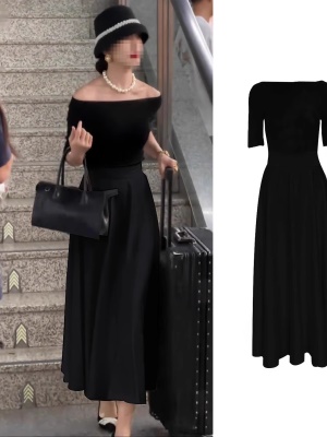 赫本风套装女法式连上衣裙子两件套夏季轻奢气质醋酸半身裙高级感