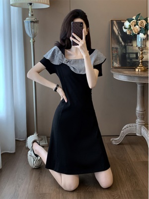 赫本黑色修身显瘦连衣裙女夏季气质小个子晚礼服高级感显瘦小黑裙