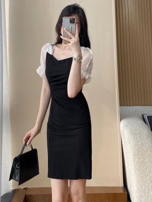 法式高端黑色连衣裙女士2025新款夏季大气时尚气质小个子包臀裙子