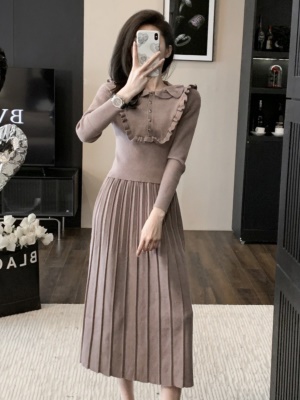 轻奢小香风针织毛衣套装裙冬季新款百褶半身裙两件套高级感连衣裙