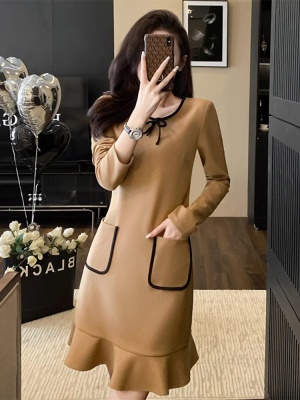 春季新款女装鱼尾裙子高端小香风收腰显瘦连衣裙小个子气质高级感