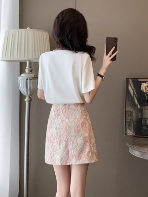 小香风休闲套装裙夏季2025新款韩系时髦减龄穿搭短袖两件套小个子