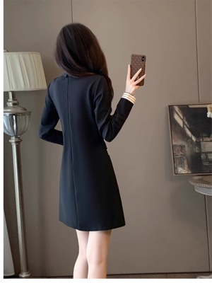 法式小香风黑色连衣裙小个子女春装2025新款高级感小黑裙气质显瘦