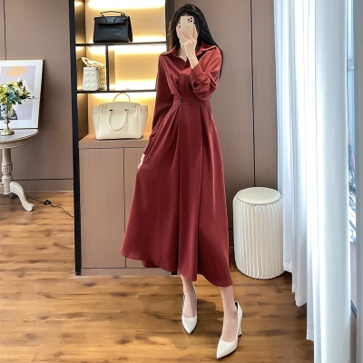 早春女神范名媛气质裙子女2025年春装新款女装法式职业衬衫连衣裙