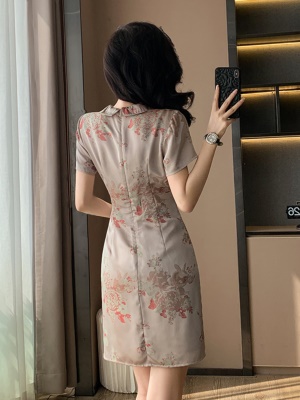 新中式提花显瘦显白国风改良旗袍连衣裙女夏小个子送考包臀连衣裙