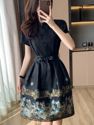 新中式轻国风连衣裙2025年夏季新款女装高级感气质马面裙子假两件