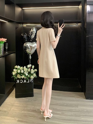 小香风V领连衣裙女夏季2025新款超好看高级感气质国风裙子小个子