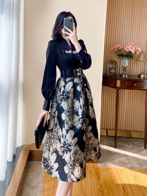 小香风高端黑色连衣裙春季女装气质显瘦高级感赫本风年会晚礼服女