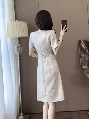 新中式国风旗袍改良连衣裙中长气质显瘦高级感裙子女夏季2025新款