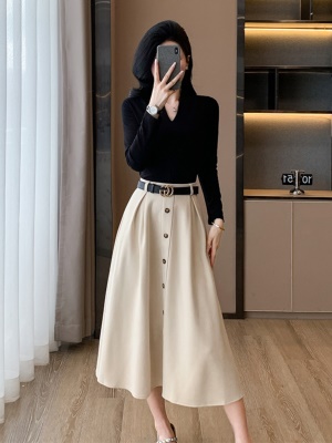 富家千金小香风套装裙子女秋季气质港风麂皮绒半身裙两件套高级感