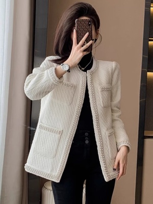 小香风毛呢外套女2025新款秋冬小个子高端羽绒加厚高级感短款上衣