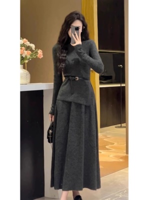 秋季女装新款穿搭一整套今年流行漂亮两件套针织毛衣小香风套装裙