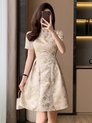 高级感气质女神范改良旗袍连衣裙小个子2025夏季新款中式国风女装