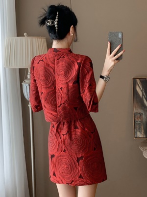 小香风穿搭一整套春季新款新中式高级感时尚改良旗袍礼服两件套装