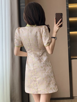 小个子新中式包臀连衣裙子女夏天新款2025高级感国风旗袍改良短裙