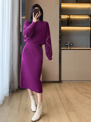 2025秋冬新款名媛气质针织小香风毛衣套装裙半身裙子两件套高级感