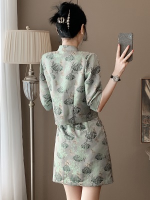 秋季新款套装女2025早秋穿搭一整套时尚中式国风高级感旗袍两件套