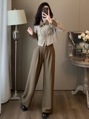 高级时尚阔腿裤套装女洋气小香风短外套两件套气质早秋穿搭一整套