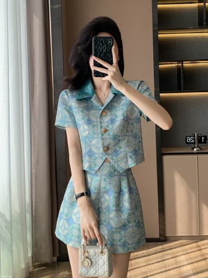 2025春夏季新款时尚气质国风两件套显高短裤高级感气质套装小个子