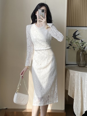 法式黑色蕾丝连衣裙女2025早秋季新款女装气质显瘦高级感包臀裙子