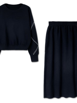 2025秋冬新款名媛气质针织小香风毛衣套装裙半身裙子两件套高级感