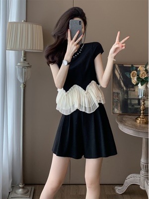 小香风时尚套装女夏季显瘦洋气穿搭小个子炸街休闲运动短裤两件套