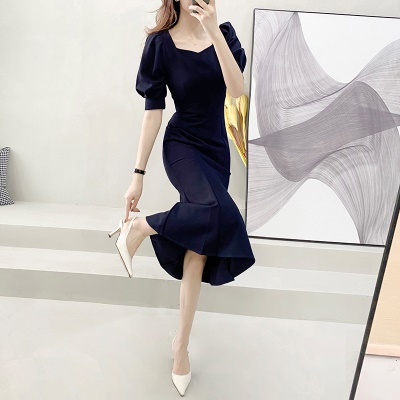 法式高级感红色连衣裙女夏名媛宴会气质修身订婚礼服裙子平时可穿