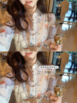 小香风印花系带连衣裙女2025春秋新款巨好看的裙子