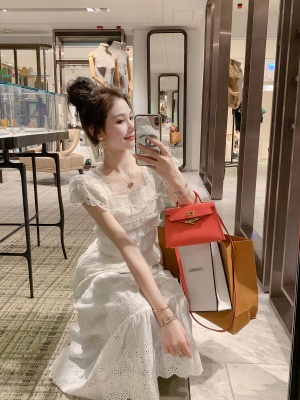 [限时折扣] 温柔风连衣裙女夏季2025年新款森系减龄飞飞袖长裙子