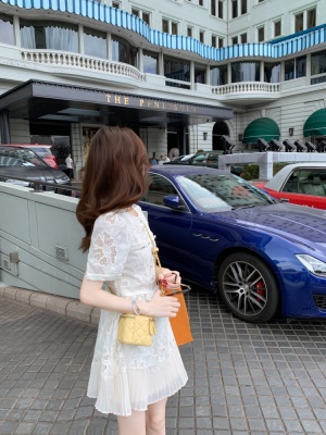 小香风连衣裙女夏季2025新款今年流行爆款白色裙子