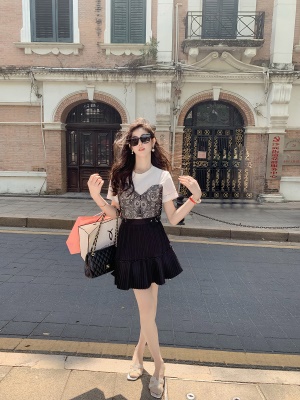 白色百褶裙女高腰中长款半身裙春季原创飘逸气质裙子