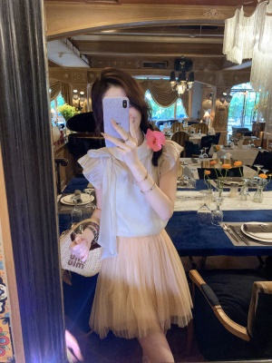 百褶半身裙女春夏新款网纱蓬蓬裙高腰短裙蛋糕裙子