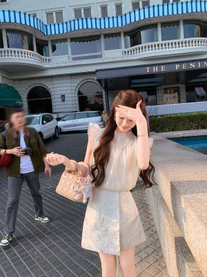 新中式国风a字半身裙女夏季新款不规则裤裙高级短裙