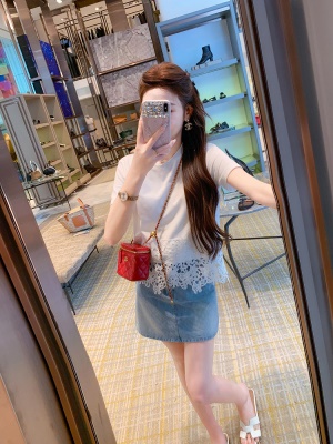 小个子穿搭a字半身裙女夏2025新款烫钻百搭牛仔短裙